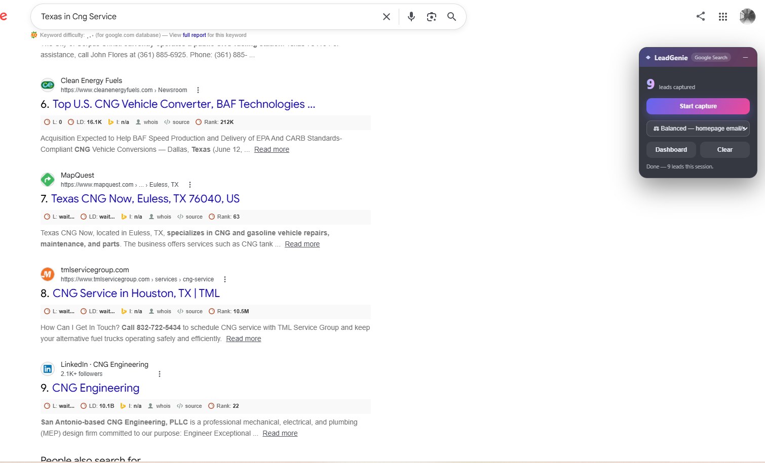 Google Search Capture
